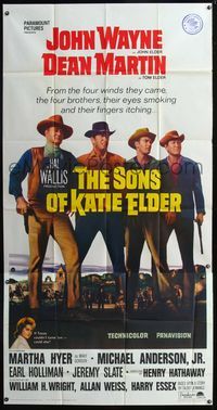 5b312 SONS OF KATIE ELDER 3sh '65 Martha Hyer, great line up of John Wayne, Dean Martin & others!