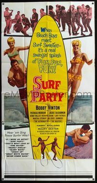 5b321 SURF PARTY 3sh '64 when Beach Boys meet Surf Sweeties, it's a real swingin' splash of fun!
