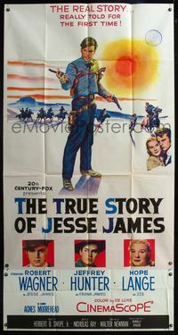 5b339 TRUE STORY OF JESSE JAMES 3sh '57 Nicholas Ray, Robert Wagner, Jeffrey Hunter, Hope Lange