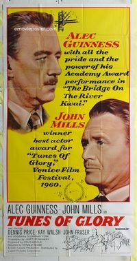 5b340 TUNES OF GLORY 3sh '60 great giant headshots of John Mills & Alec Guinness!