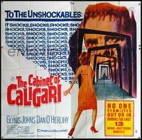 5b009 CABINET OF CALIGARI 6sh '62 Robert Bloch, it shocks the unshockables!