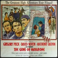 5b024 GUNS OF NAVARONE 6sh '61 Gregory Peck, David Niven & Anthony Quinn by Howard Terpning!