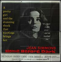 5b029 HOME BEFORE DARK 6sh '58 different giant head & shoulders close portrait of Jean Simmons!