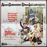 5b031 HOTEL PARADISO 6sh '66 wacky Frank Frazetta art of Alec Guinness & sexy Gina Lollobrigida!