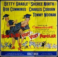 5b033 HOW TO BE VERY, VERY POPULAR 6sh '55 art of sexy students Betty Grable & Sheree North!