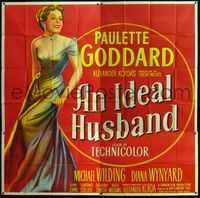 5b036 IDEAL HUSBAND 6sh '48 wonderful life-size stone litho of pretty Paulette Goddard, Oscar Wilde