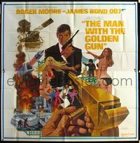 5b046 MAN WITH THE GOLDEN GUN west hemi 6sh '74 art of Roger Moore as James Bond by Robert McGinnis!
