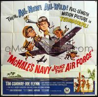 5b047 McHALE'S NAVY JOINS THE AIR FORCE 6sh '65 great art of Tim Conway in wacky flying ship!