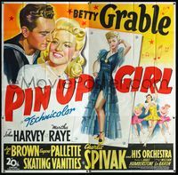 5b056 PIN UP GIRL 6sh '44 great stone litho of sexy full-length Betty Grable & smiling close up!