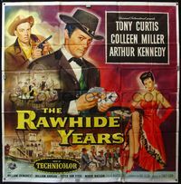 5b057 RAWHIDE YEARS 6sh '55 poker playing Tony Curtis + sexy Colleen Miller & Arthur Kennedy!
