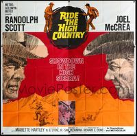 5b058 RIDE THE HIGH COUNTRY 6sh '62 Randolph Scott & Joel McCrea have a showdown in the High Sierra