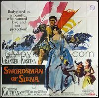 5b064 SWORDSMAN OF SIENA 6sh '62 La Congiura dei dieci, art of Stewart Granger & Sylva Koscina!