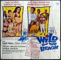 5b071 WILD ON THE BEACH 6sh '65 Frankie Randall, Sherry Jackson, Sonny & Cher, teen rock & roll!