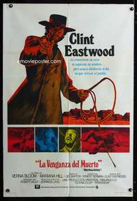 5b466 HIGH PLAINS DRIFTER Argentinean '73 different art of Clint Eastwood holding gun & whip!
