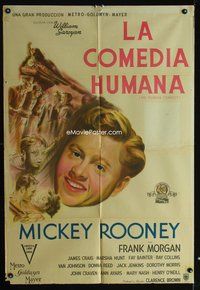 5b469 HUMAN COMEDY Argentinean '43 art of Mickey Rooney & Butch Jenkins, from William Saroyan story