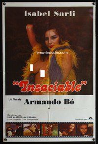 5b483 INSACIABLE Argentinean '76 sexy naked Isabel Sarli wearing only a feather boa!