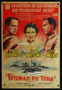 5b509 MEN Argentinean R50s very first Marlon Brando, Jack Webb, directed by Fred Zinnemann!