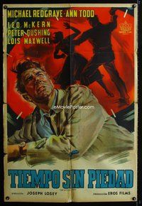 5b577 TIME WITHOUT PITY Argentinean '57 art of Michael Redgrave, directed by Joseph Losey!