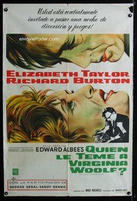 5b599 WHO'S AFRAID OF VIRGINIA WOOLF Argentinean '66 Elizabeth Taylor, Richard Burton, different!