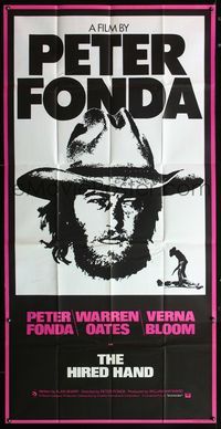 5b079 HIRED HAND English 3sh '71 different c/u of cowboy Peter Fonda, who's riding for revenge!