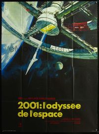 5c001 2001: A SPACE ODYSSEY French 1p R70s Stanley Kubrick, art of space wheel by Bob McCall!