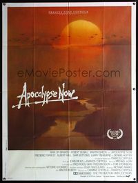 5c017 APOCALYPSE NOW French 1p '79 Francis Ford Coppola, Bob Peak art of helicopters over jungle!