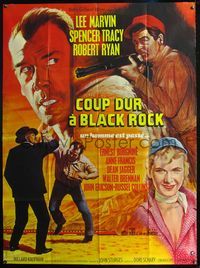 5c022 BAD DAY AT BLACK ROCK French 1p R69 completely different art of Spencer Tracy & Lee Marvin!