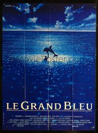 5c029 BIG BLUE French 1p '88 Luc Besson's Le Grand Bleu, cool image of boy & dolphin by Malinowski!