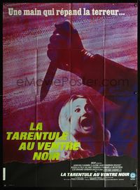5c031 BLACK BELLY OF THE TARANTULA French 1p '72 terrified girl attacked by guy with knife!