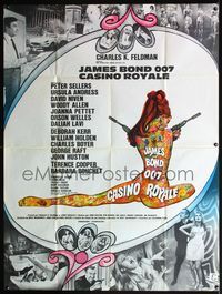 5c043 CASINO ROYALE French 1p '67 all-star James Bond spy spoof, sexy psychedelic art!
