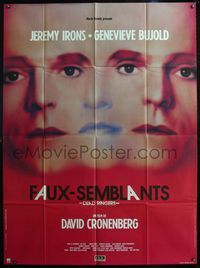5c064 DEAD RINGERS French 1p '88 cool morphed image of three Jeremy Irons & Genevieve Bujold!