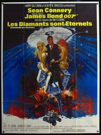 5c068 DIAMONDS ARE FOREVER French 1p R80s Sean Connery as James Bond 007 by Robert McGinnis!