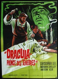 5c078 DRACULA PRINCE OF DARKNESS French 1p R60sart of Chris Lee + guy driving stake in girl vampire!