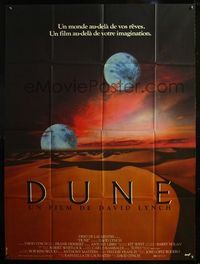 5c081 DUNE French 1p '84 David Lynch sci-fi epic, art of two moons of a world beyond imagination!