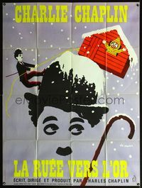 5c101 GOLD RUSH French 1p R1972 great wacky artwork images of Charlie Chaplin by Leo Kouper!
