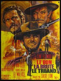 5c102 GOOD, THE BAD & THE UGLY French 1p '66 Clint Eastwood, Van Cleef, Leone, art by Jean Mascii