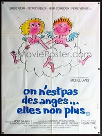 5c153 ON N'ESTPAS DES ANGES ELLES NON PLUS French 1p '81 art of naked couple covered by clouds!