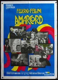 5c311 AMARCORD Italian 1p R70s Federico Fellini classic comedy, great image of scenes!