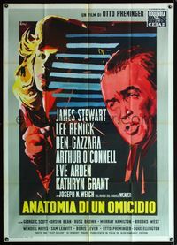 5c314 ANATOMY OF A MURDER Italian 1p R61 Otto Preminger, completely different art by Brini!