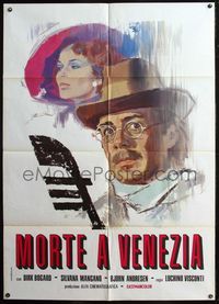 5c392 DEATH IN VENICE Italian 1p R70s Luchino Visconti's Morte a Venezia, art of Dirk Bogarde!