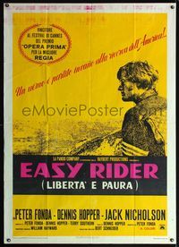 5c407 EASY RIDER Italian 1p '69 Peter Fonda, motorcycle biker classic directed by Dennis Hopper!