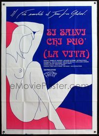5c413 EVERY MAN FOR HIMSELF Italian 1p '84 Jean-Luc Godard's Sauve qui peut, art of naked girl!