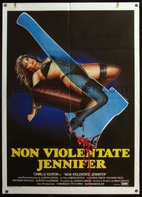 5c459 I SPIT ON YOUR GRAVE Italian 1p '84 completely different art of near-naked girl tied up!