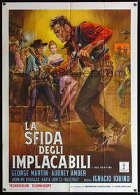 5c472 JOE DEXTER Italian 1p '64 cool artwork of cowboys in gunfight in saloon by Mos!