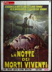 5c515 NIGHT OF THE LIVING DEAD Italian 1p '70George Romero zombie classic,completely different art!