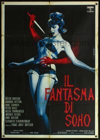 5c533 PHANTOM OF SOHO Italian 1p '65 Deseta art of sexy barely dressed girl about to be stabbed!