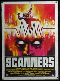 5c563 SCANNERS Italian 1p '81 David Cronenberg, in 20 seconds your head explodes, different art!