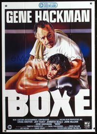 5c592 SPLIT DECISIONS Italian 1p '88 great art of Gene Hackman coaching boxer in ring by Symeoni!
