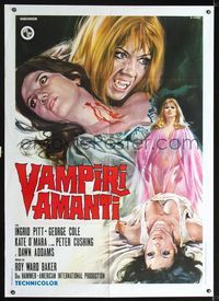 5c627 VAMPIRE LOVERS Italian 1p '70 best different art of sexy blood-nymphs by Renato Casaro!