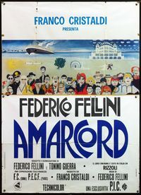 5c205 AMARCORD Italian 2p '74 Federico Fellini classic comedy, great art of entire cast!